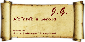 Járfás Gerold névjegykártya